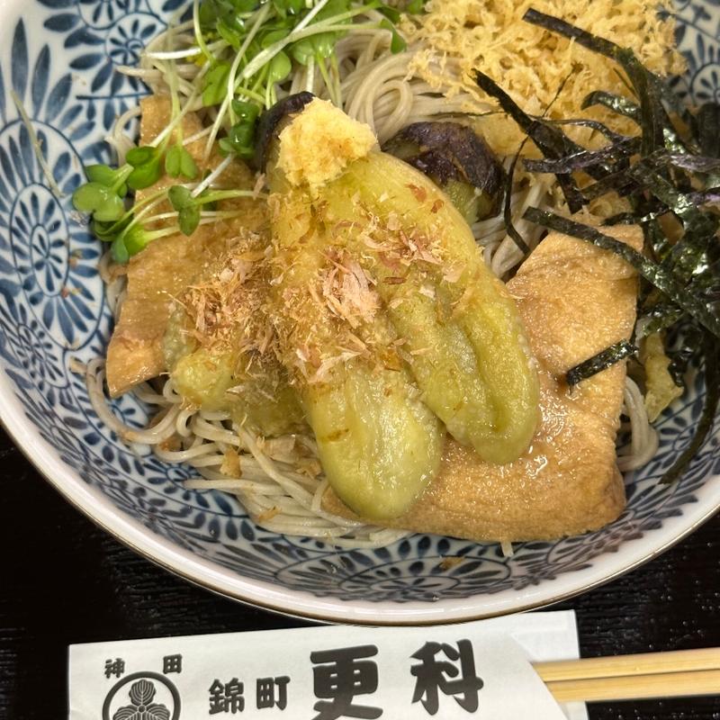 冷やし焼きナスそば(神田錦町 更科)