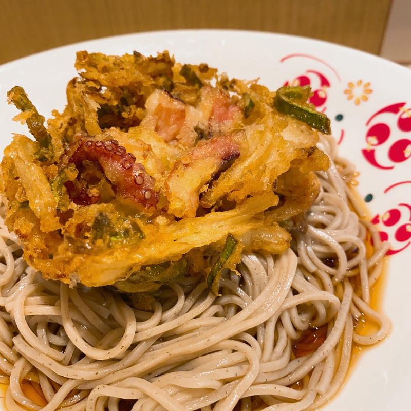 真蛸と万願寺とうがらしのかき揚げそば(いろり庵きらく 稲毛店)