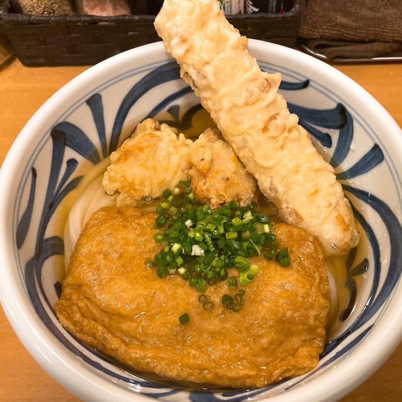 とりちくわ天うどん、きつね揚げトッピング(麺匠 釜善（KAMAYOSHI）)