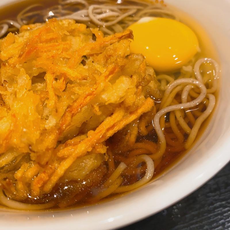 かき揚げ天玉そば(いろり庵きらく稲毛店)