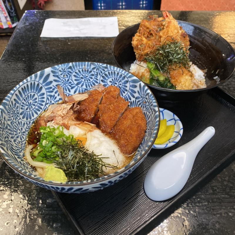 冷やしカツころ(小)、よくばり丼(小)(大石家 )