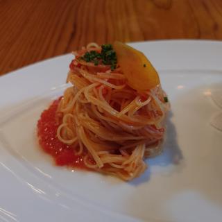 アメーラトマトとカラスミの冷製カッペリーニ(リストランテ マルテッロ)