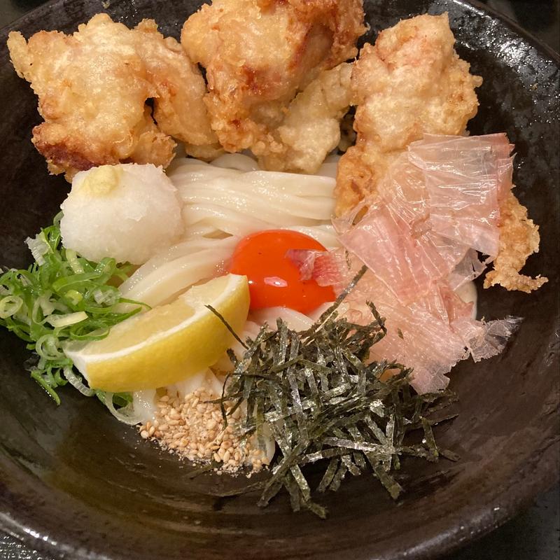 朝挽き鶏天ぶっかけ(本格さぬきうどんやしま)