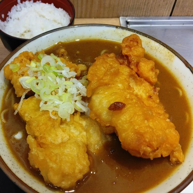 鶏から揚げ カレー南蛮そば(立ちそば処 杜)