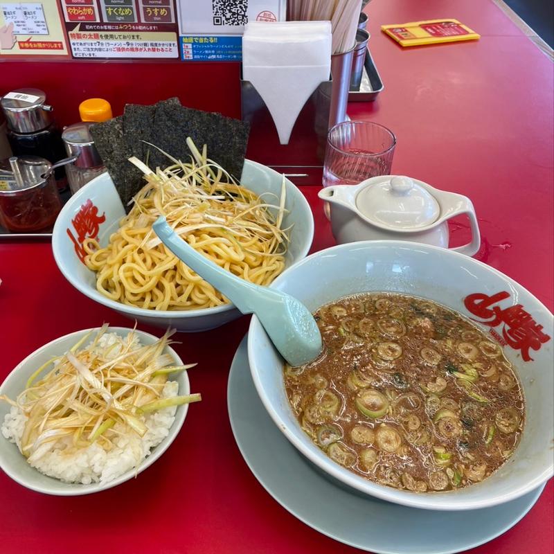 味噌つけ麺　白髪ネギ　半ライス(ラーメン山岡家 越谷レイクタウン店)