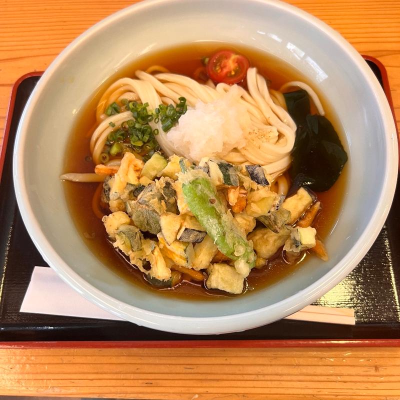 夏野菜のバラ天おろし香露うどん(吉田製麺所? )