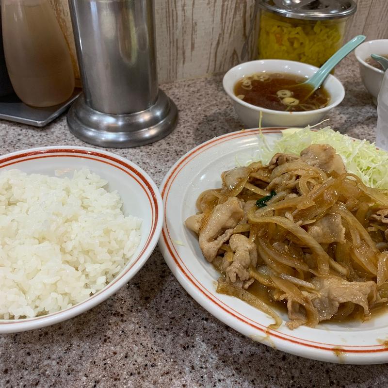 生姜焼き定食(ラーメン王 後楽本舗)