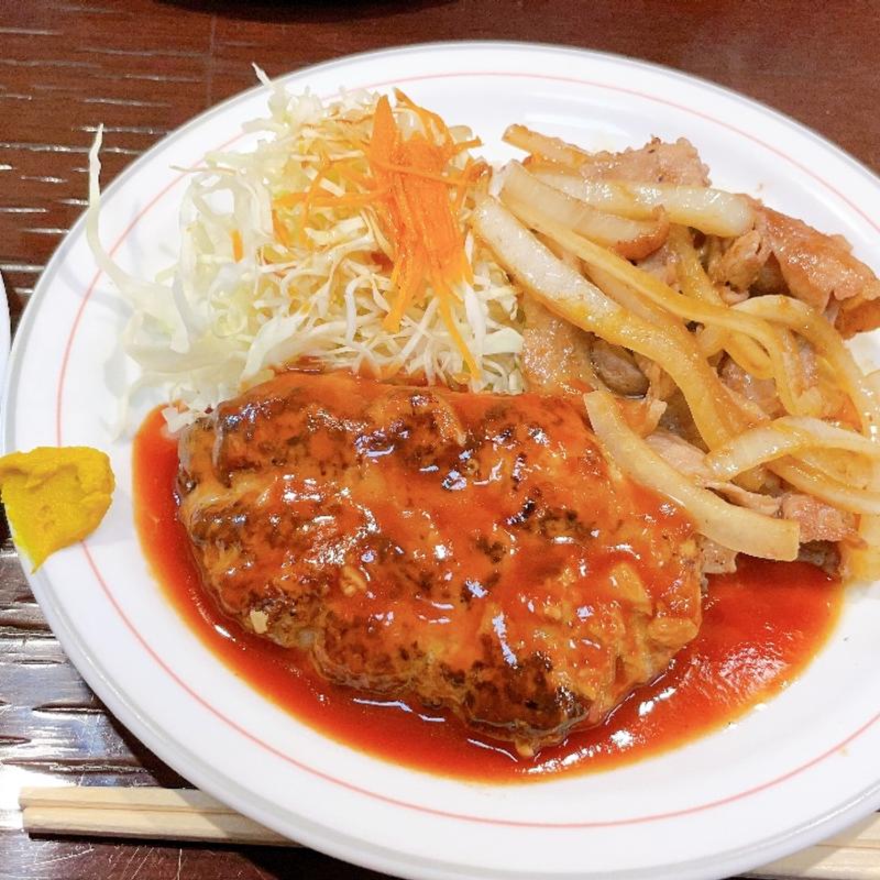 ハンバーグ＋生姜焼き(ハンバーグの店ベア )