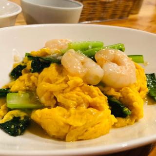 海老と卵のガーリック塩炒め(家常菜 博朱)