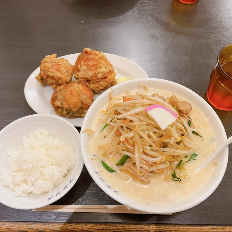 濃厚タンメン唐揚げセット(極濃湯麺フタツメ 白根大通店)