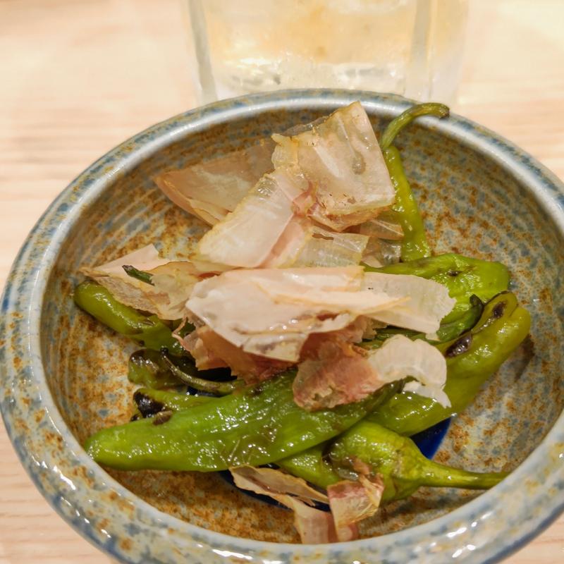 ししとう焼き浸し(貝・海苔巻き 野毛しらはら)