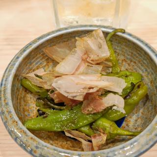 ししとう焼き浸し(貝・海苔巻き 野毛しらはら)