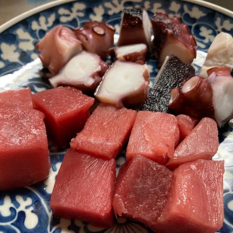 マグロブツとタコブツ(錦糸町 魚寅)