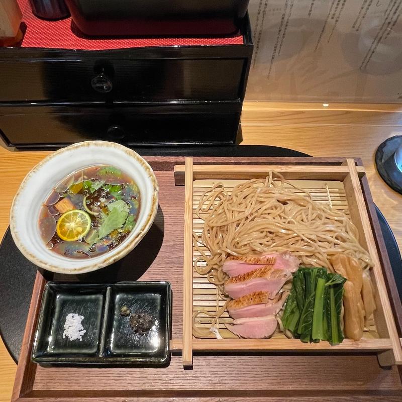 （夏季限定）ライ麦麺の鴨せいろ　冷(鴨中華そば楓)