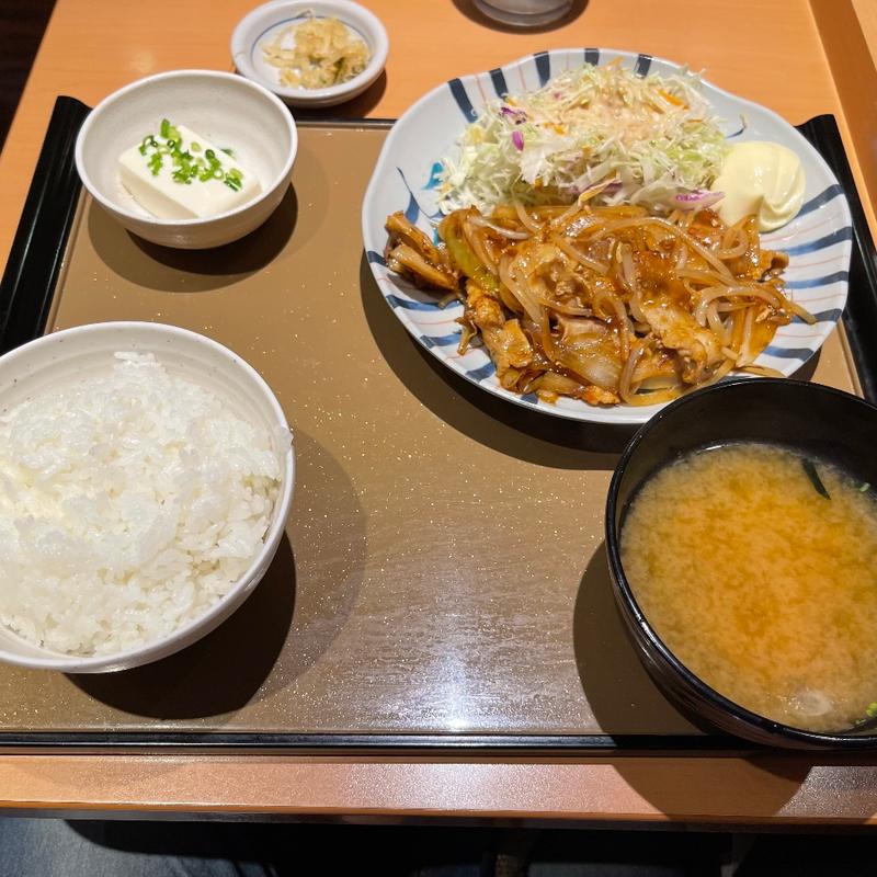 豚肉生姜焼き定食(やよい軒 川崎ことろばし店)