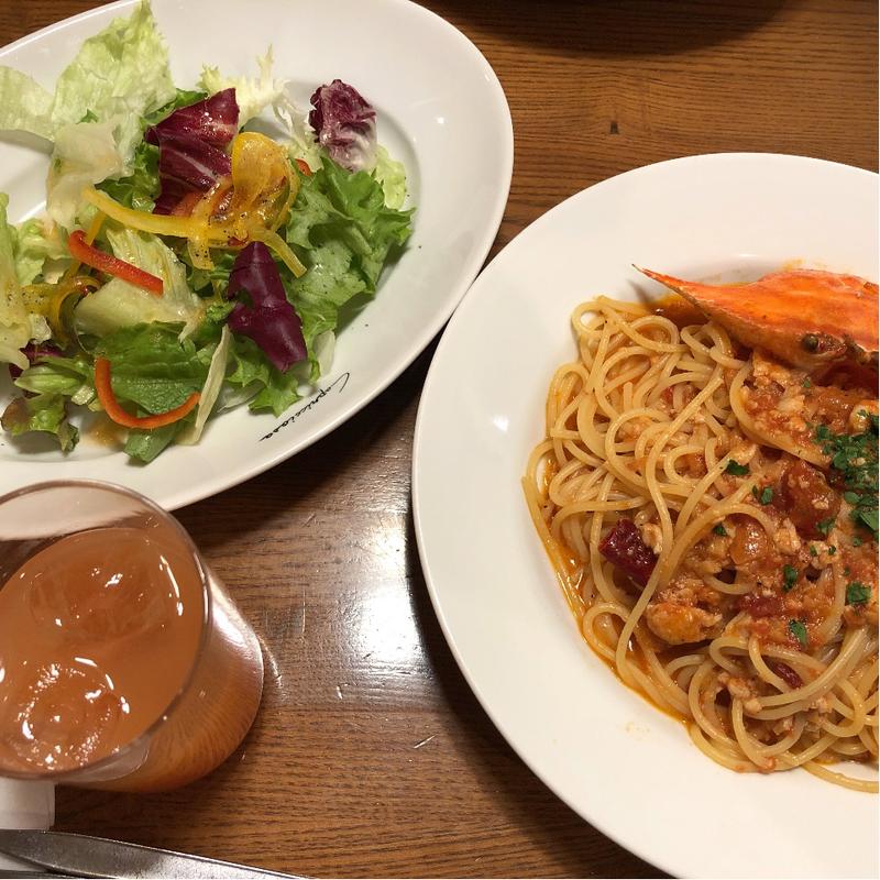 渡り蟹のトマトクリームパスタ(カプリチョーザ エスパル山形店 )