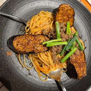 ナスと挽肉の辛味スパゲッティ(ピエトロ キャナルシティ店)