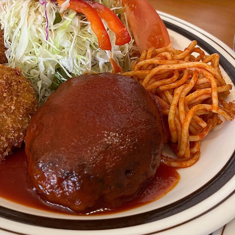 ハンバーグとホタテ(グリルはせがわ)