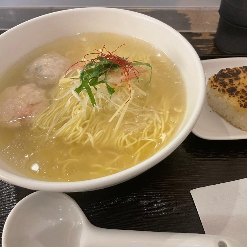 あら炊き塩らぁめん◆へしこ焼きおにぎり付き(麺屋海神)