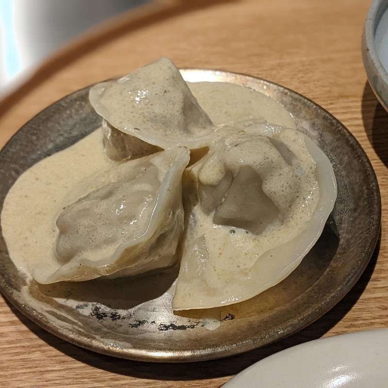 グリーンカレーのラビオリ(めんとスープ Ando Noodle Gastronomic)