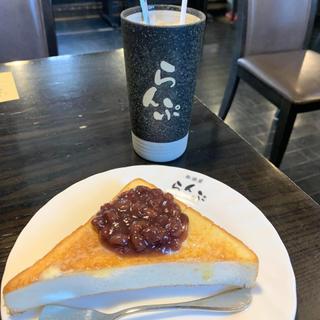 あずきトースト アイスコーヒー(珈琲屋らんぷ 浜松原島店)