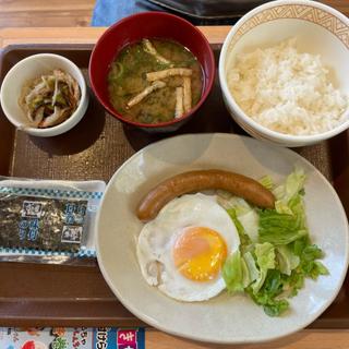 ソーセージエッグ朝食(ごはんミニ)(すき家 横浜笠間店 )