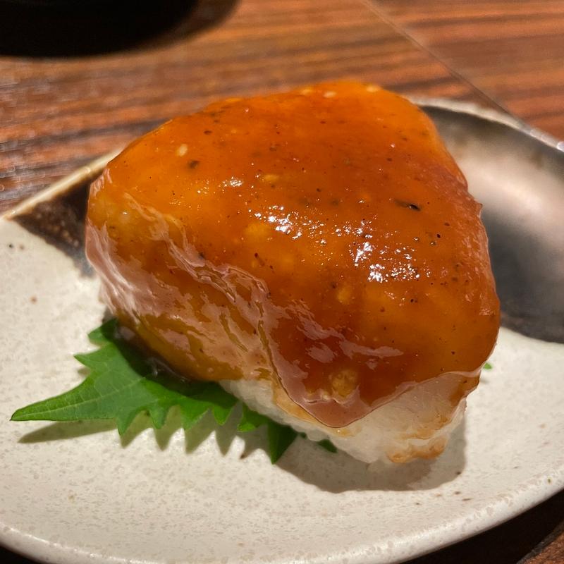 焼きおにぎり　山椒味噌大葉(焼き鳥とワイン＋ビストロおでん 3B)