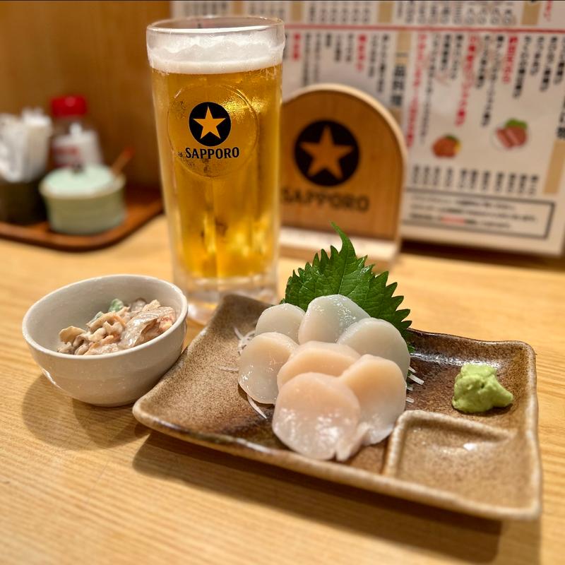 おすすめ：ホタテ刺身(やきとり酒蔵 庄助本店)