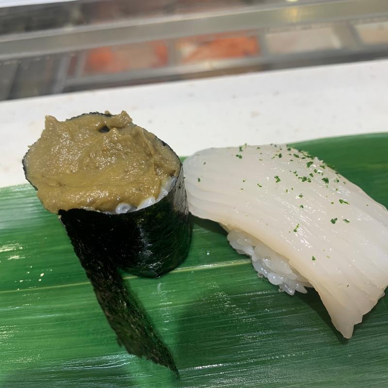 カニ味噌、イカ柚塩(立食い寿司 根室花まる FOOD＆TIME ISETAN YOKOHAMA店)