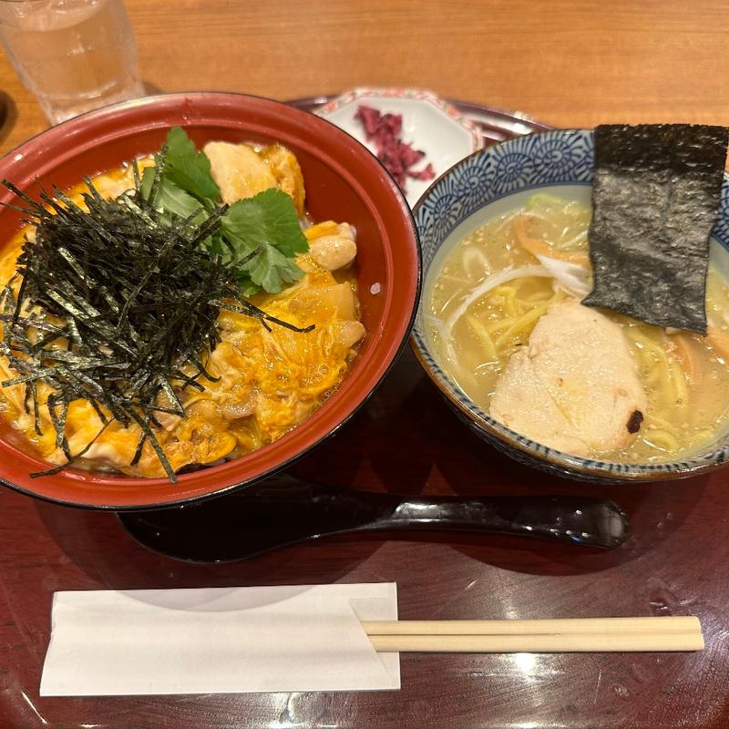 伊達鶏丼・鶏白湯そば(ハーフ)セット(鶏五味)