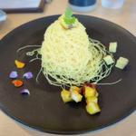 しぼりたて蜜芋モンブラン(ON THE UMAMI ごはんとだし umamito cafe)