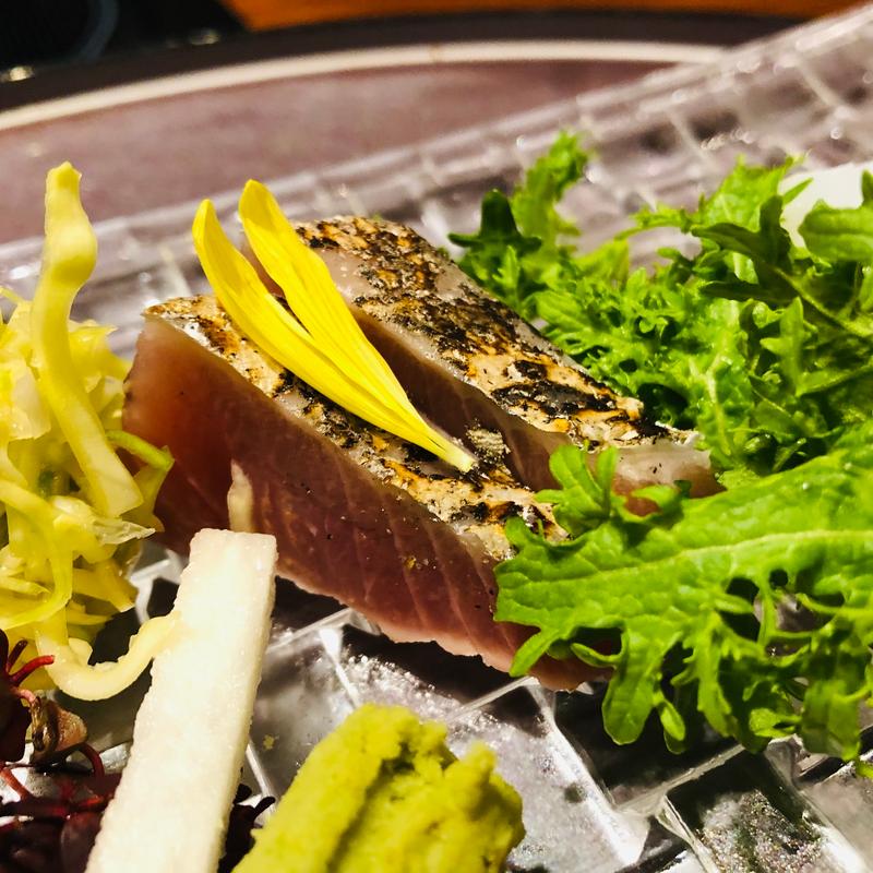 鰹 向附　サラダ盛り_夜会席記念日プラン(城山ガーデンズ　水簾 )