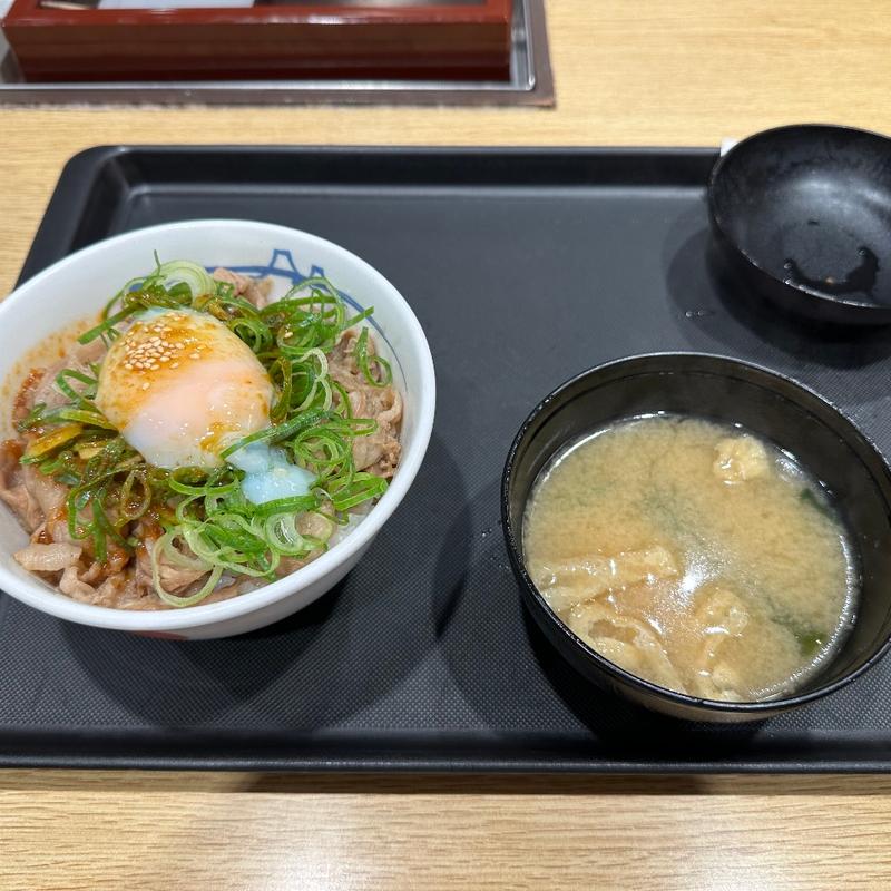 ネギたっぷり旨辛ネギたま牛めし(松屋 今津店)