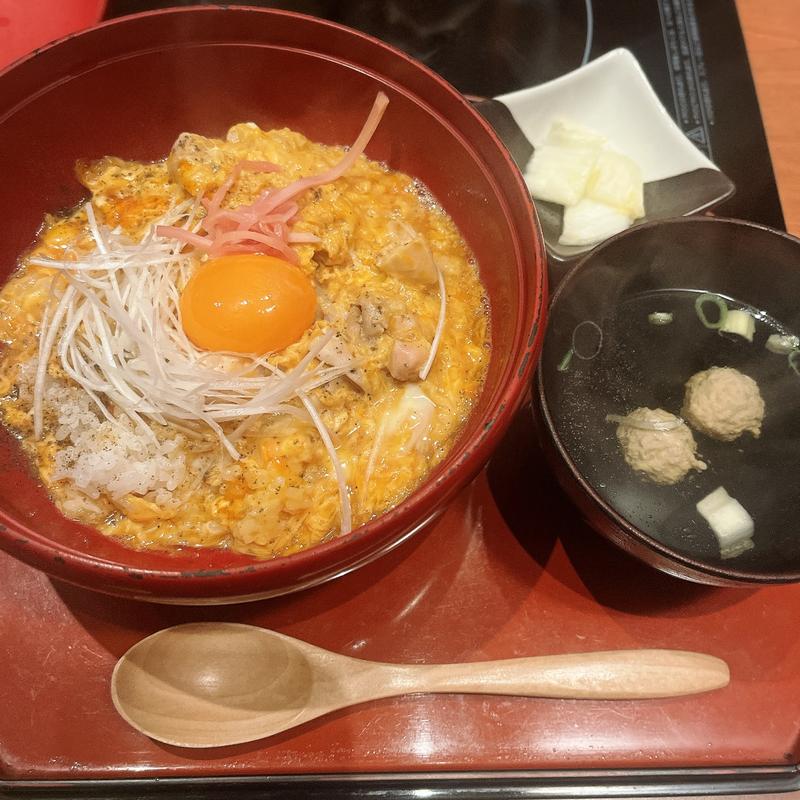 地鶏の親子丼 Bセット(つみれ鍋と鶏料理 うのあん 北新地)