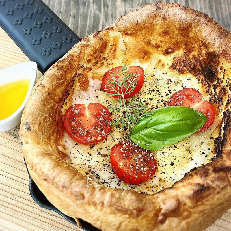 ブラックペッパーチーズしあわせパンケーキ蜂蜜添え(しあわせ かき氷店)