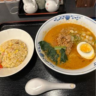 坦々麺＋ミニチャーハン(浅井屋)