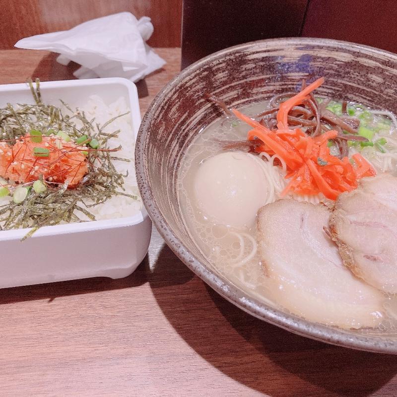 豚骨らーめん半熟玉子＆明太子重(麺屋 五常 渋谷マークシティ店)