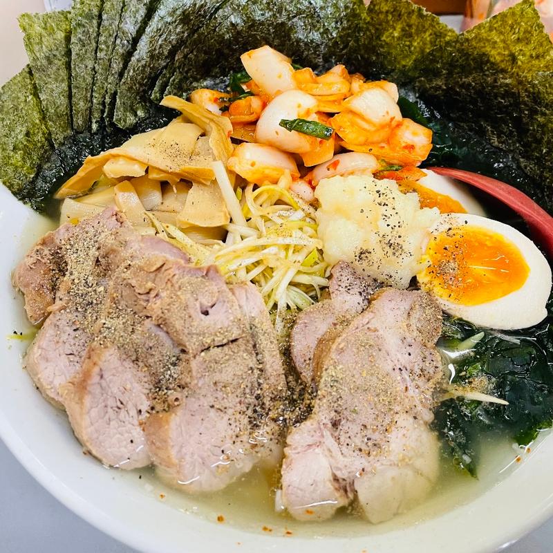 サービスラーメン＋チャーシュー＋ネギ＋海苔＋わかめ＋メンマ(ラーメンショップ 122号騎西店)