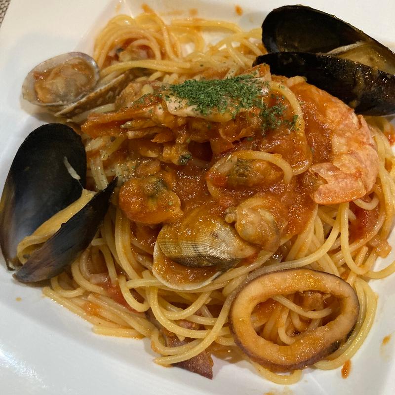 魚介類とトマトソースのパスタ(ナルズ レシピ)
