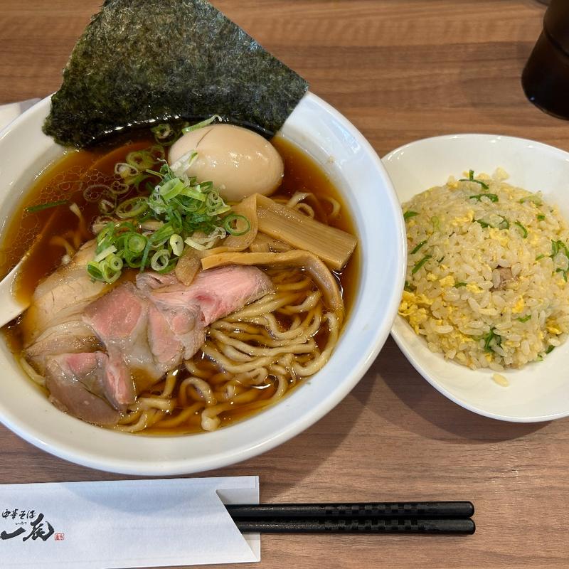 味玉中華そば＋半チャーハン(中華そば 一辰)