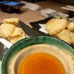 鶏の天ぷら、水ダコの天ぷら