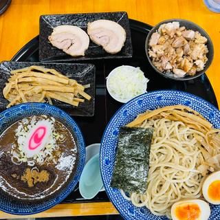 魚介味玉つけ麺＋メンマ＋半ライス＋サービスネギ(中華そば 香十)