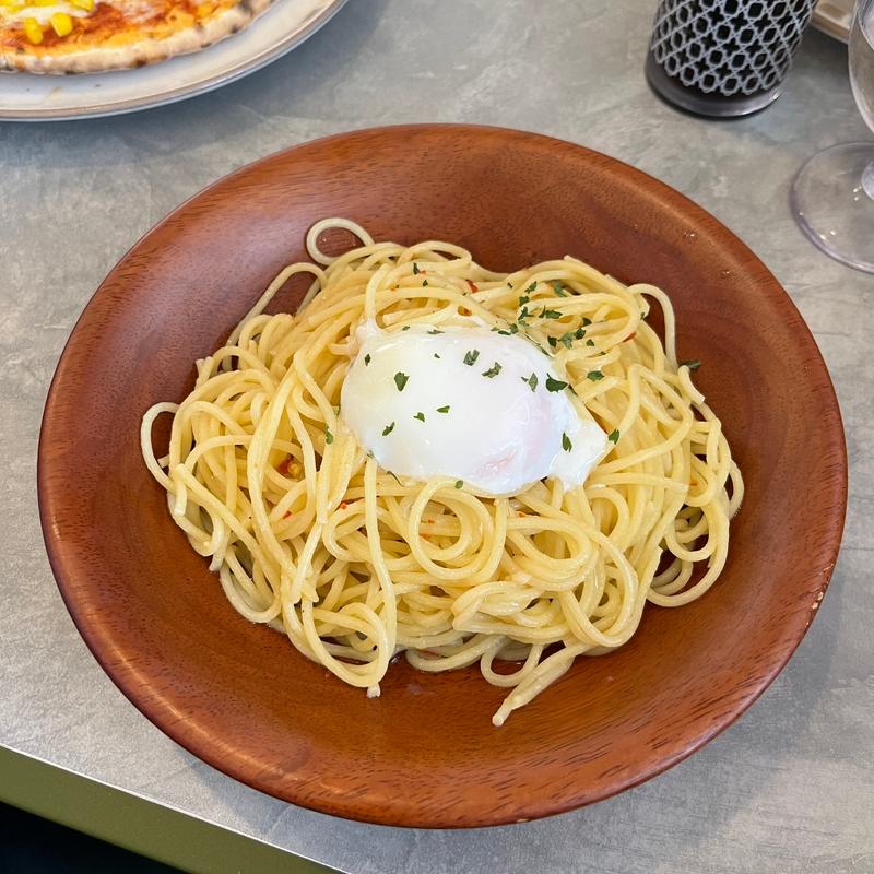 半熟卵のペペロンチーノ(サイゼリヤ 春日井松本店 )