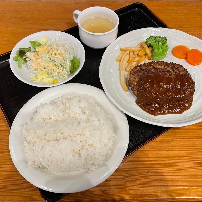 レギュラーハンバーグ・ライスセット(グリル浜町亭)