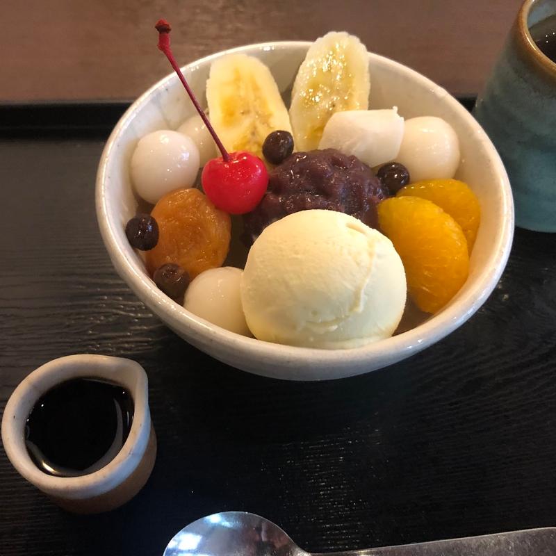 芋クリーム白玉あんみつ(甘味処 川越あかりや)