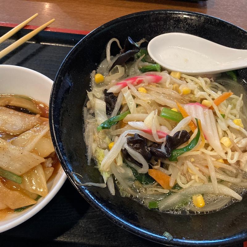 野菜タンメンと中華丼セット(四川亭)