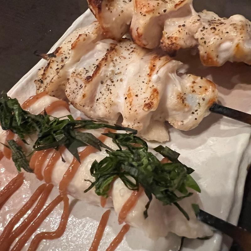 焼き鳥(やげん軟骨、ささみ梅)(もつや長光)