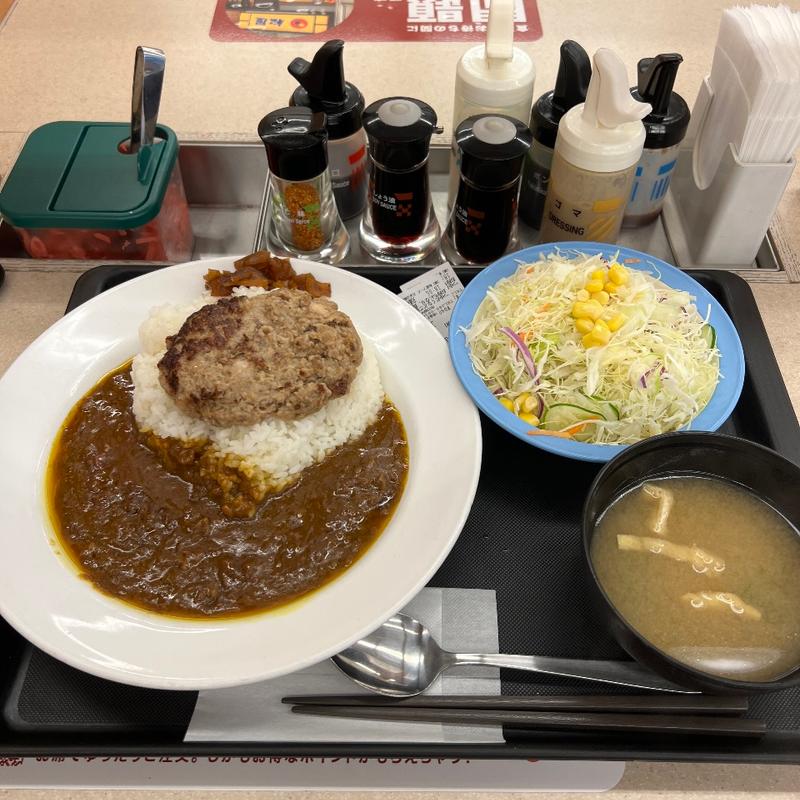 ハンバーグカレー大盛　生野菜(松屋 足立保塚店 )