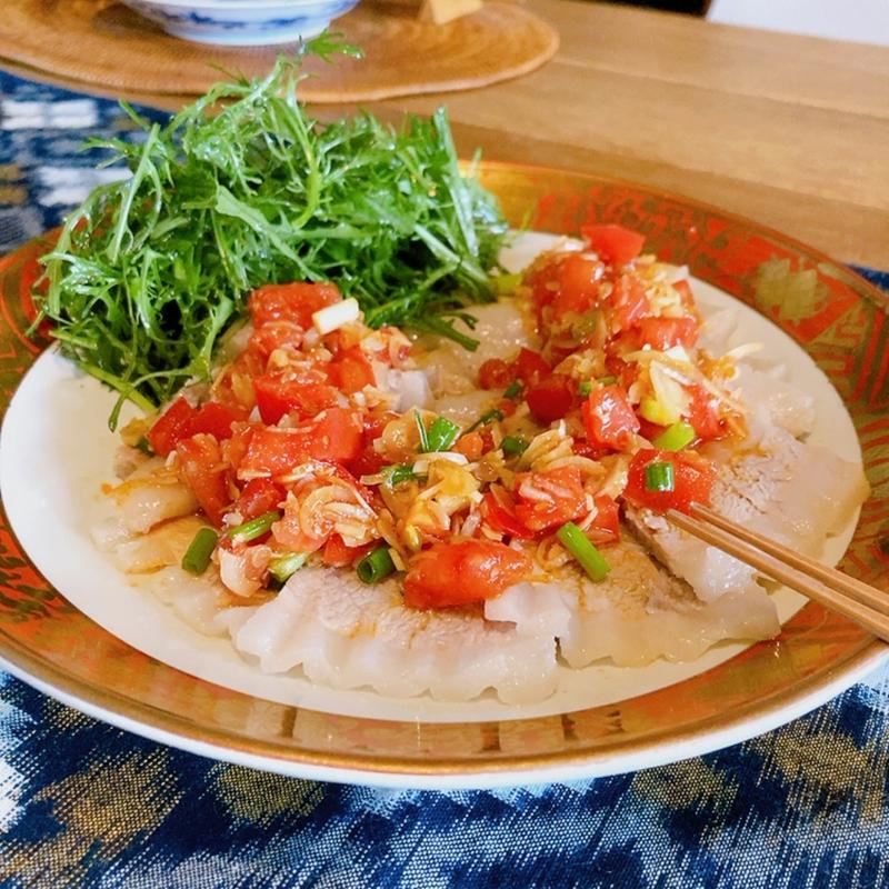 ゆで豚ピリ辛ソース（お任せコース）(川菜まぼろし亭)