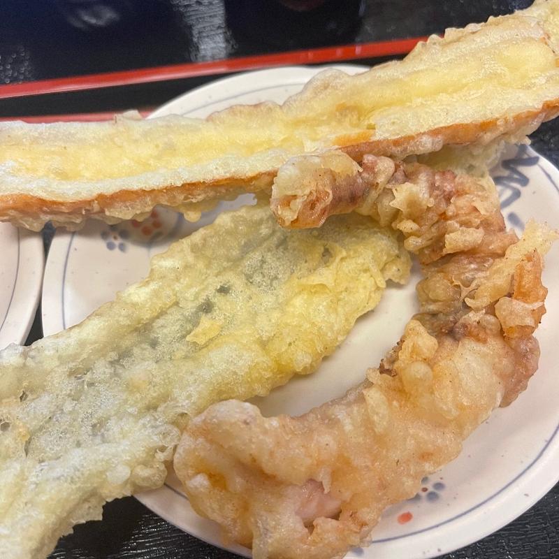ちくわ天＋穴子天＋ゲソ天(手打十段 うどんバカ一代)